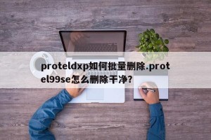 proteldxp如何批量删除.protel99se怎么删除干净？