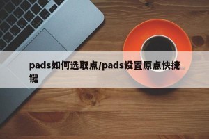 pads如何选取点/pads设置原点快捷键